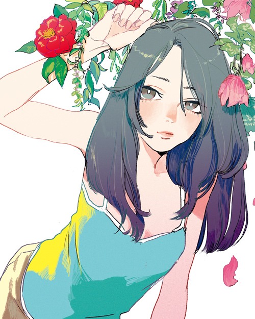 野田彩子「窓辺の彼女」カラーイラスト