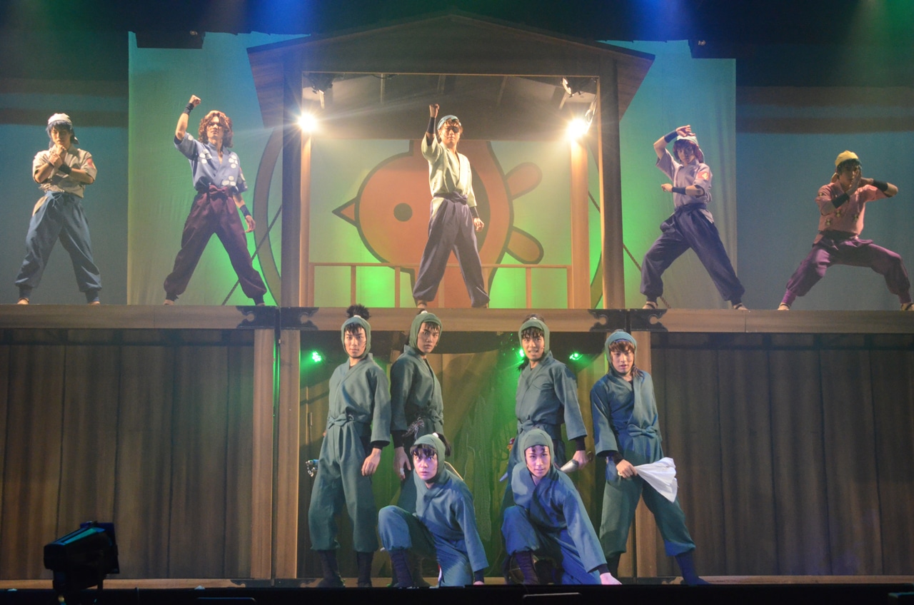 「ミュージカル『忍たま乱太郎』第7弾 ～水軍砦三つ巴の戦い！～」公開稽古より。