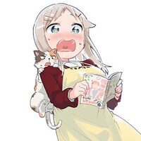 水あさとによるイラスト。デンキ街の本屋店員さんの手には、「藤原伯爵の受難」1巻と思われるマンガが……。