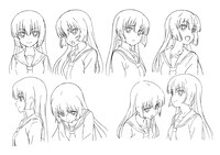 西川葉子（CV：和久井優）の設定画。