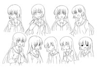 西川葉子（CV：和久井優）の設定画。