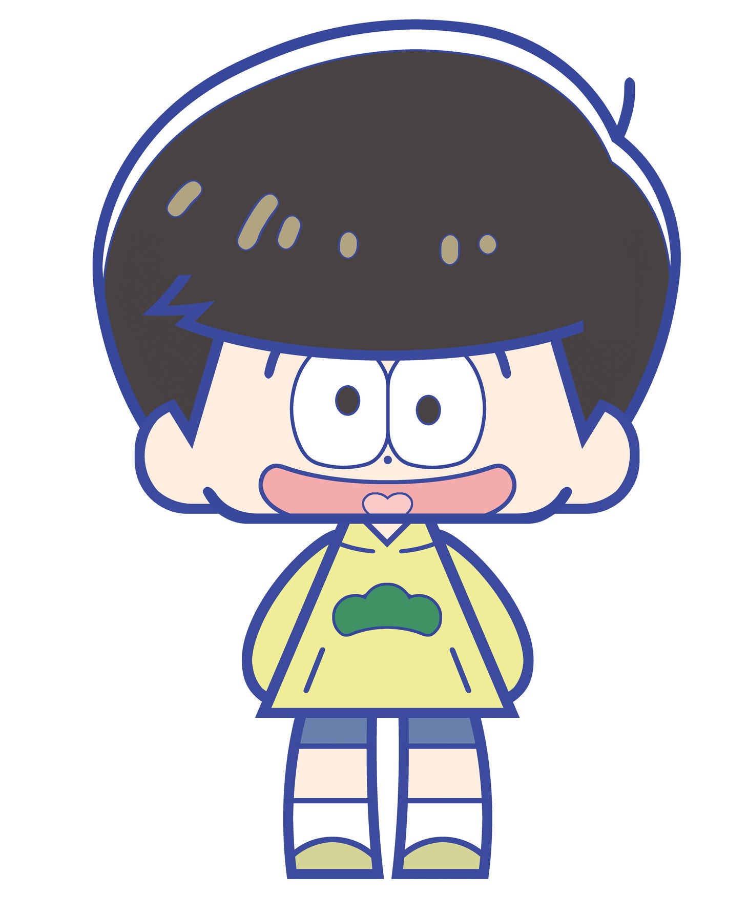 「こえだらいずR ラバーストラップコレクション」の十四松の原案イラスト。