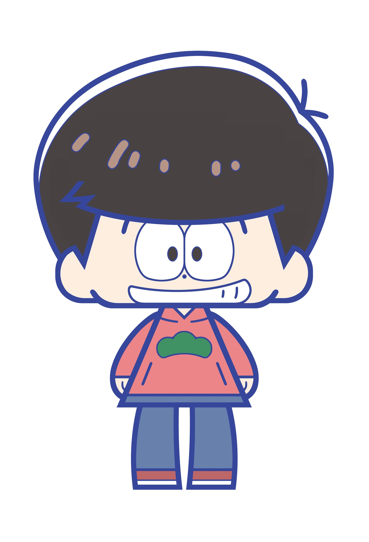 「こえだらいずR ラバーストラップコレクション」のおそ松の原案イラスト。