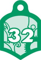 F賞「呉南デザインベアブリック」に付属するゼッケンナンバー入りプレート