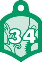 F賞「呉南デザインベアブリック」に付属するゼッケンナンバー入りプレート