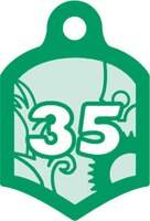 F賞「呉南デザインベアブリック」に付属するゼッケンナンバー入りプレート