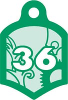 F賞「呉南デザインベアブリック」に付属するゼッケンナンバー入りプレート