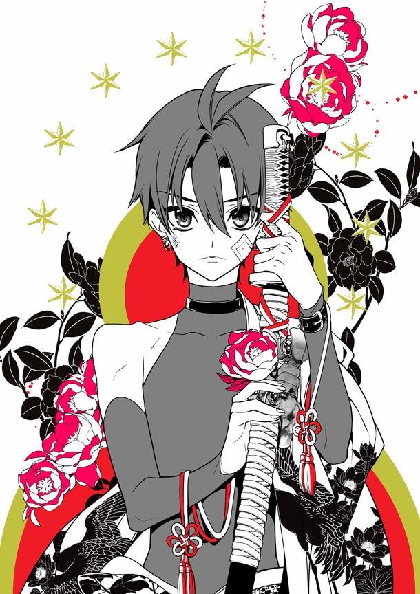 「桃組プラス戦記イラスト集『八彩』」の箱に使用されるイラスト。