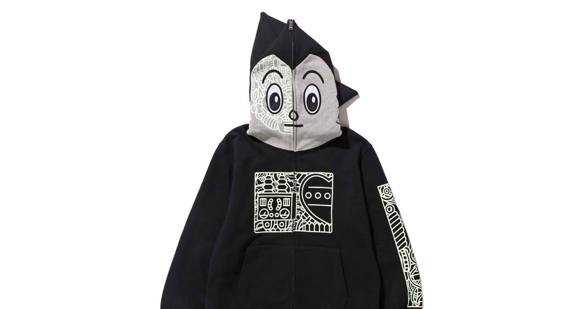 鉄腕アトム」がBAPEとコラボ、アトムになりきれるパーカーなど登場 