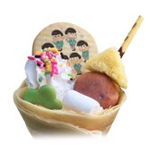 「おそ松さん」とコラボしたクレープ「松野家キャラクレ！」。