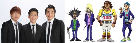 ジャングルポケット（左）と「百済木軍団」の手下たち。