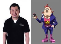 ケンドーコバヤシ（左）と「百済木軍団」のリーダー・百済木。