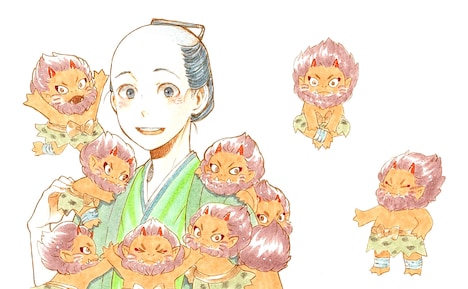 畠中恵原作によるみもり「しゃばけ」のカット。