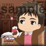 会場で販売されるスクエア缶バッジ。