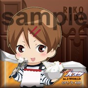 会場で販売されるスクエア缶バッジ。