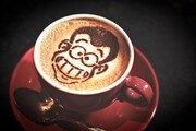 カフェコーナーで出されるカプチーノ。