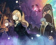 左の描き下ろしイラスト「朝と夜の物語」。