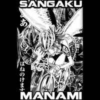 「弱虫ペダル インパクトシーン Tシャツ / 真波山岳 ver.2」の絵柄。