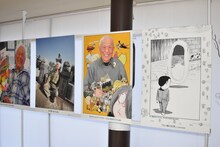 水木しげるの生前を振り返るパネルの一部。