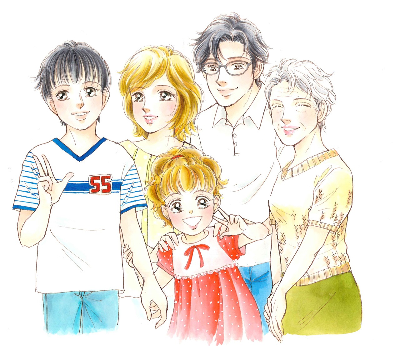 「光とともに…～自閉症児を抱えて～」完結記念特製キャンパスパネル用イラスト。