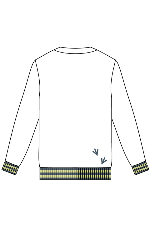 カーディガンの裏。