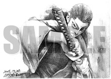 ヒラマツ・ミノルによる斎藤一の鉛筆画。