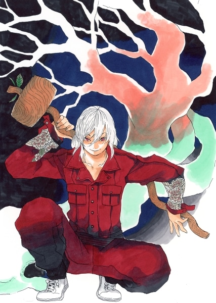 蠅庭のジグザグ」のカラーカット。(c)吾峠呼世晴／集英社 [画像