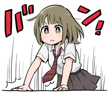 LINEスタンプ「無口な彼女。」より。