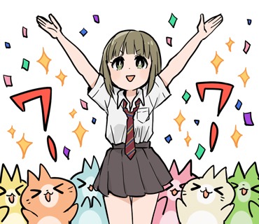 LINEスタンプ「無口な彼女。」より。