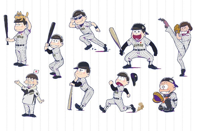 「おそ松さん」と「侍ジャパン」のコラボビジュアル。