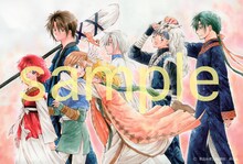 応募券付きのイラストカードのサンプル。(c)草凪みずほ／白泉社・舞台暁のヨナ製作委員会