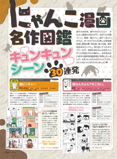 エンタミクス4月号特集「にゃんこ漫画名作図鑑 キュンキュンシーン30連発」より。
