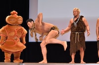 「映画ドラえもん 新・のび太の日本誕生」完成披露舞台挨拶の様子。