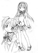 TVアニメ「魔法少女まどか☆マギカ」 キャラクターデザイン 原案1-01(鹿目まどか&暁美ほむら) 2010年 (c)Magica Quartet/Aniplex・Madoka Partners・MBS