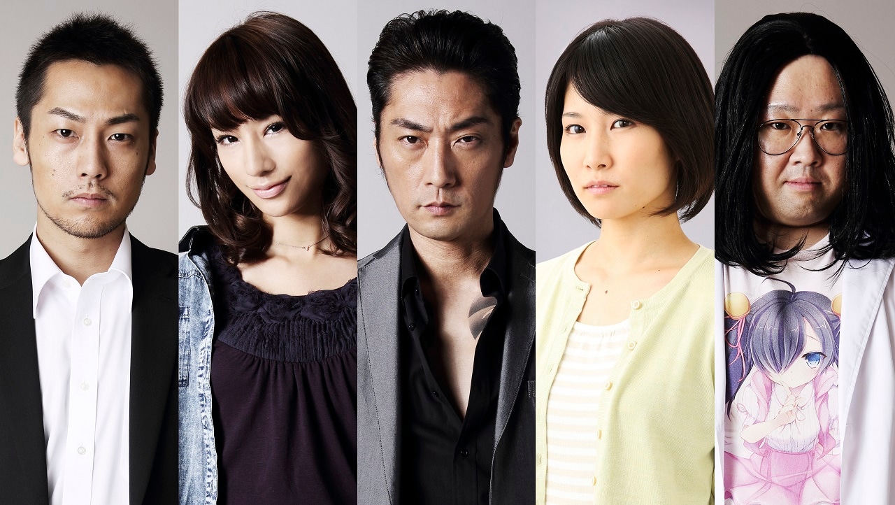 映画「シマウマ」のキャスト。左から網川晃児役の福士誠治、彩役の高橋メアリージュン、北島役の松田賢二、網川早苗役の天乃舞衣子、吉田役の脇知弘。(c)2015東映ビデオ