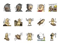 「珍遊記 さらにゆかいな仲間たち!!!」のLINEスタンプ。(c)Gataro Man／SHUEISHA