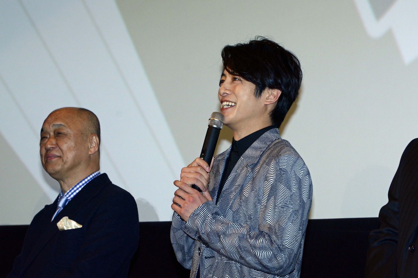「珍遊記」初日舞台挨拶の様子。