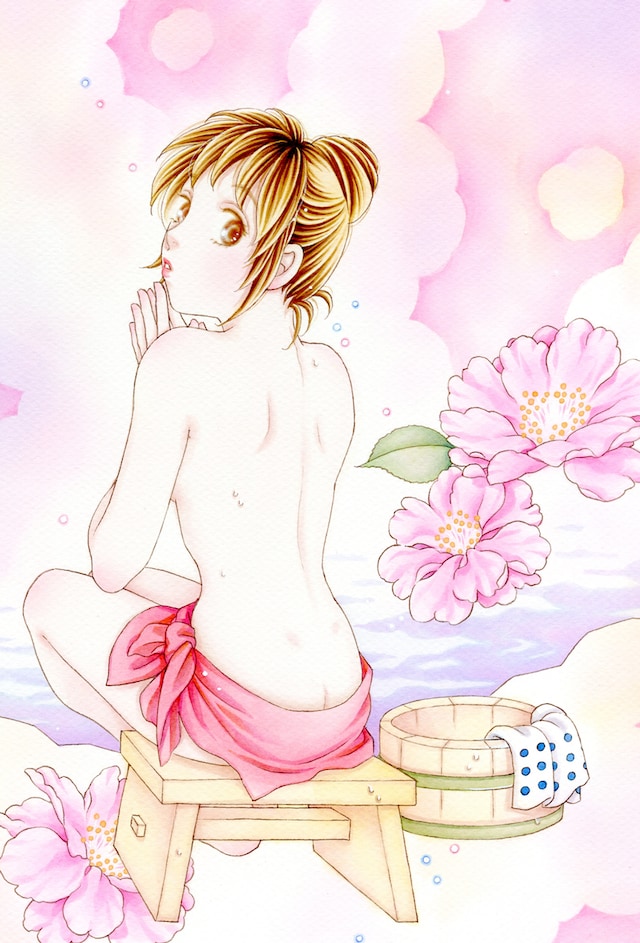 「あなたのお背中、流したい。」のイラスト。