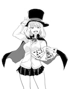 「手品先輩」のイラスト。