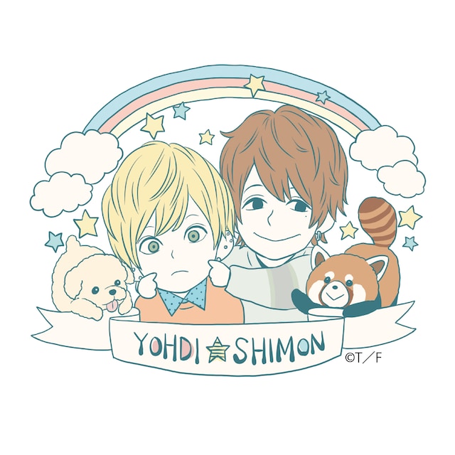 モバイルバッテリーとポーチにデザインされたイラスト。