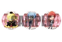 店頭で販売される缶バッジ。