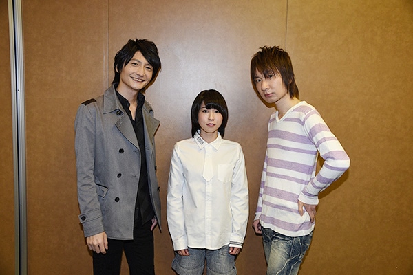 「少年メイド」トークショーに出演した、（左から）鷹取円役の島崎信長・小宮千尋役の藤原夏海・篠崎桂一郎役の前野智昭。