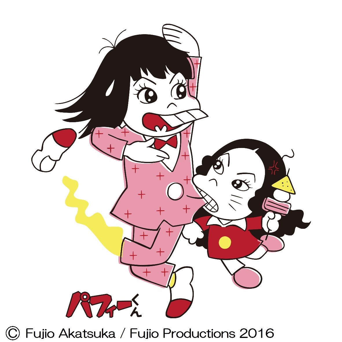「パフィーくん×ビームスくんTシャツ アミ太＆イユミ」のイラスト。