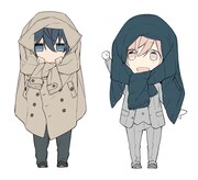 「黒瀬陸×城谷忠臣にいてんごフィギュアセット」のデザイン画。