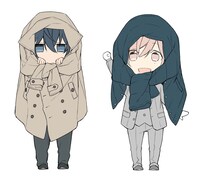 「黒瀬陸×城谷忠臣にいてんごフィギュアセット」のデザイン画。