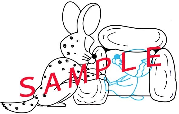 キデイランド原宿「ぼのぼのフェア」会場のスタンプサンプル。