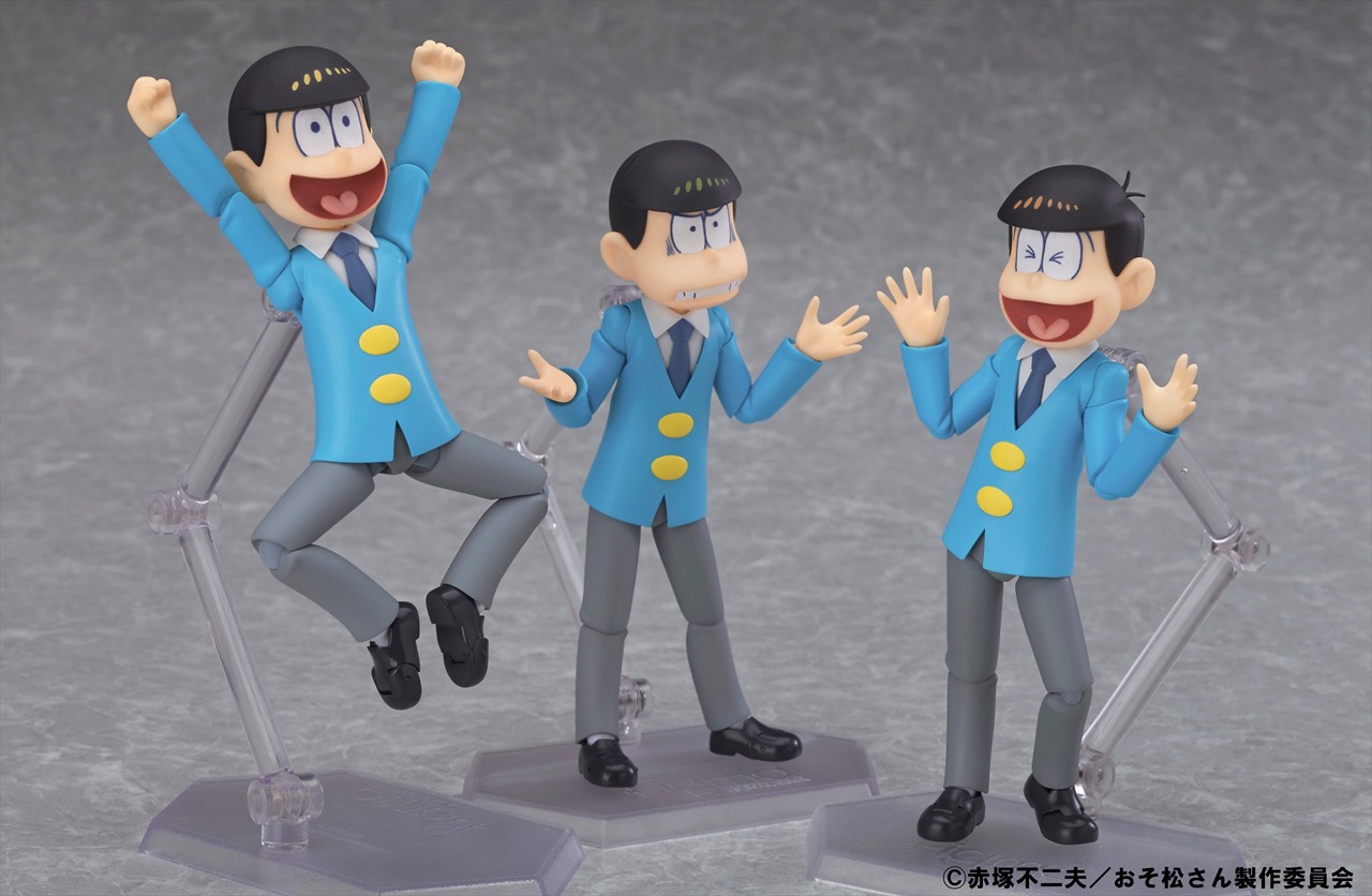 （左から）figma 松野十四松、figma 松野チョロ松、figma 松野おそ松