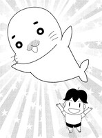 「少年アシベ GO！GO！ゴマちゃん」コミカライズ版のカット。