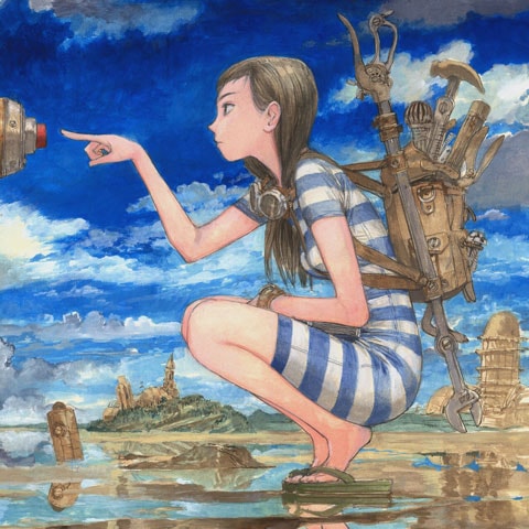 鶴田謙二が描き下ろした「ストライク・リビルド【アッパー】」のジャケットイラスト。