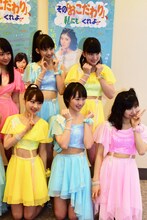 （上段左から）野中美希、牧野真莉愛、羽賀朱音。（下段左から）石田亜佑美、工藤遥、佐藤優樹。